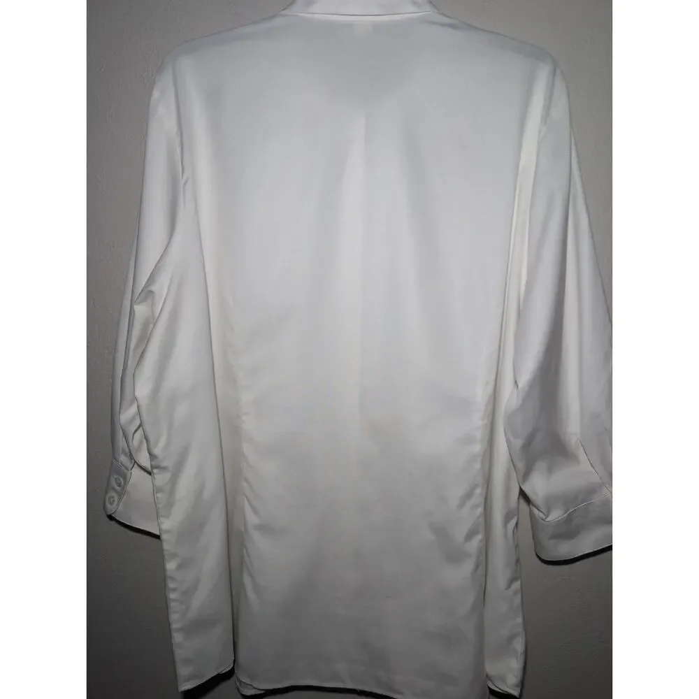 Coldwater Creek Blouse Womens 3X White Non-Iron Button Career Work‎ Professional